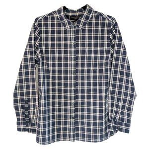 Banana Republic Navy and White Gingham Classic Fit Button Down Sz L